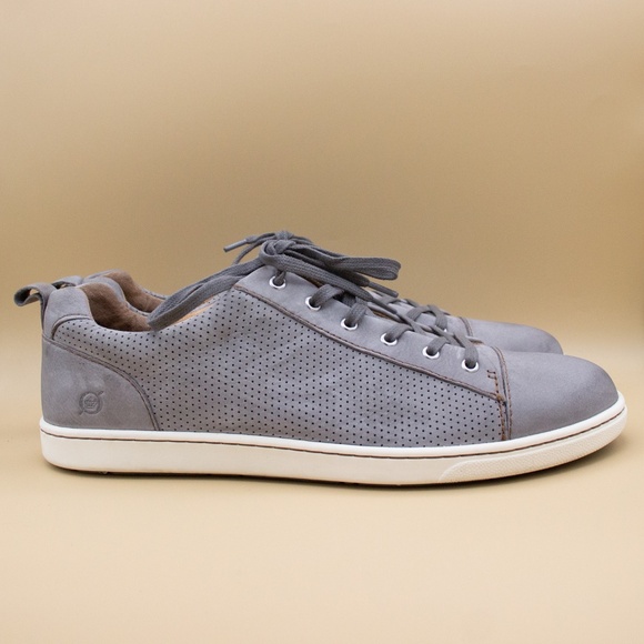 Born Mens Ashram Gray Perforated Leather Casual Shoes Men's Size 11 - Picture 3 of 8